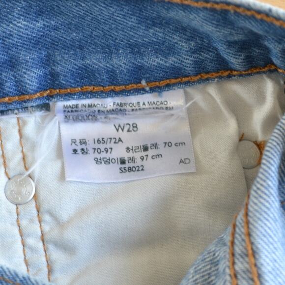 Levis Premium 501 Cutoff Shorts Big E Button Fly Blue Denim Medium Wash 28 - Picture 5 of 5